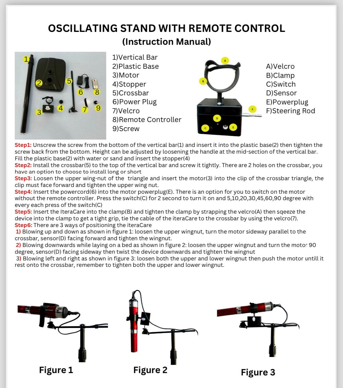 MOTORIZED Oscillating Blower Stand